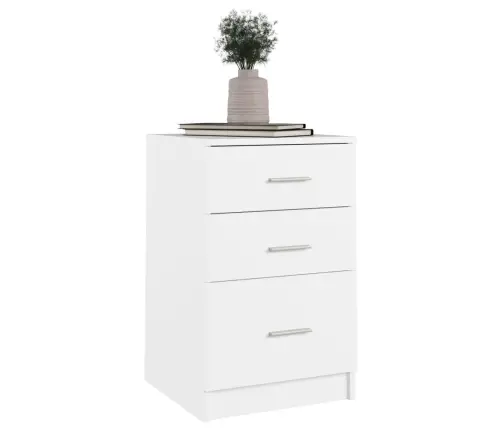 Naktsskapītis, Balts, 40X40X63 Cm, Inženierijas Koks Vidaxl