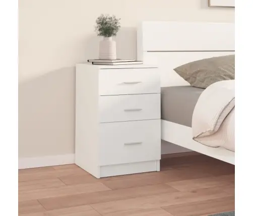 Naktsskapītis, Balts, 40X40X63 Cm, Inženierijas Koks Vidaxl