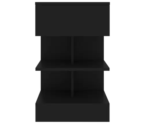 Naktinė Spintelė, Juodos Spalvos, 40X35X65cm Apdirbta Mediena