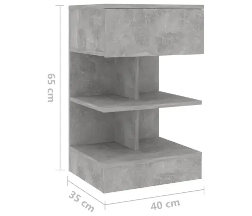 Naktsskapīši, 2 Gab., 40X35X65 Cm, Betona Pelēki Vidaxl