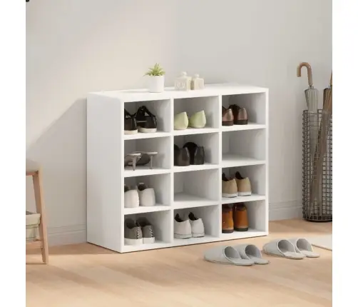 Apavu Skapis Ar Plauktu Balts 103X30X51 Cm Inženierijas Koks Vidaxl