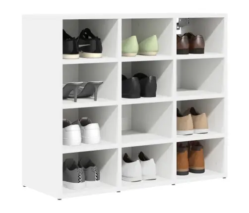 Apavu Skapis Ar Plauktu Balts 103X30X51 Cm Inženierijas Koks Vidaxl