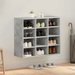 Apavu Skapis Betona Pelēka 77,5 X 30 X 67 Cm Inženierijas Koks Vidaxl