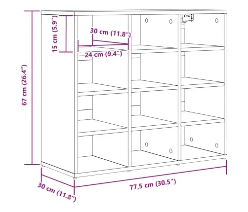 Apavu Skapis Betona Pelēka 103X30X51 Cm Inženierijas Koks Vidaxl
