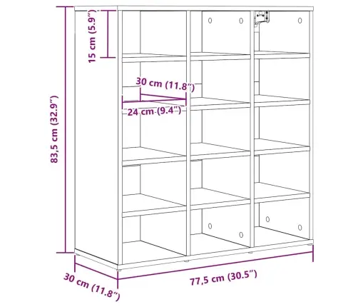 Apavu Skapis Sonomas Ozola 103X30X51 Cm Inženierijas Koks Vidaxl