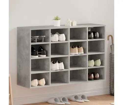 Apavu Skapis Betona Pelēka 103X30X51 Cm Inženierijas Koks Vidaxl