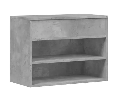 Apavu Plaukts, Betona Pelēks, 60X30X45 Cm, Inženierijas Koks Vidaxl