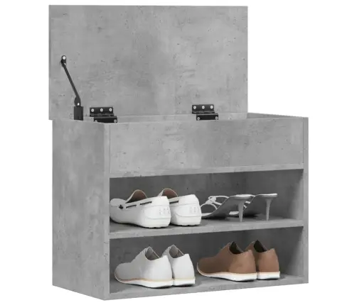 Apavu Plaukts, Betona Pelēks, 60X30X45 Cm, Inženierijas Koks Vidaxl