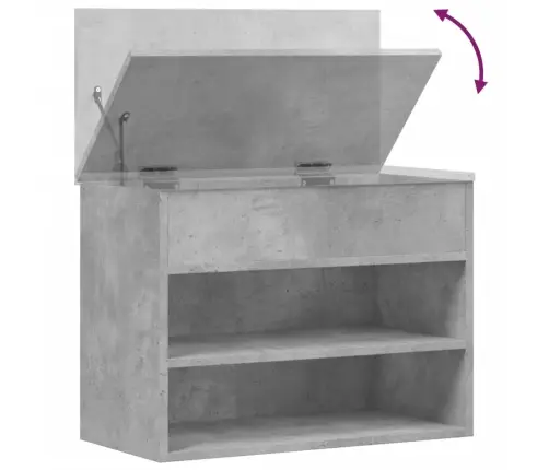 Apavu Plaukts, Betona Pelēks, 60X30X45 Cm, Inženierijas Koks Vidaxl