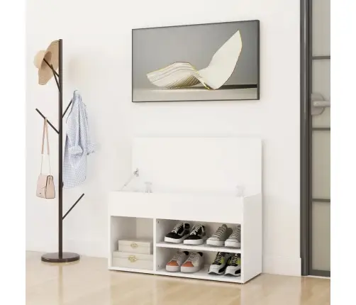 Jalatsipink, Valge, 80 X 30 X 45 cm Tehispuit