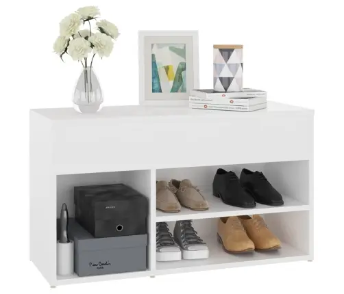 Jalatsipink, Valge, 80 X 30 X 45 cm Tehispuit