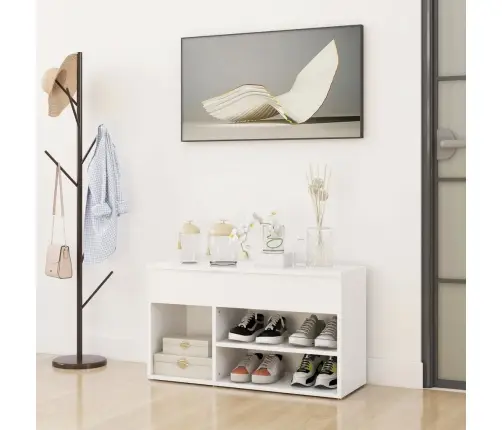 Jalatsipink, Valge, 80 X 30 X 45 cm Tehispuit