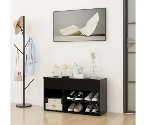 Jalatsipink, Must, 80 X 30 X 45 cm Tehispuit