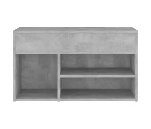 Apavu Plaukts, Betona Pelēks, 80X30X45 Cm, Inženierijas Koks Vidaxl