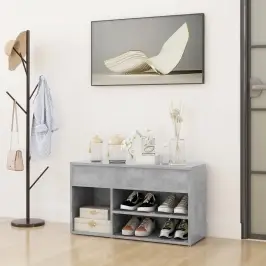 Apavu Plaukts, Betona Pelēks, 80X30X45 Cm, Inženierijas Koks Vidaxl Apavu Plaukts, Betona Pelēks, 80X30X45 Cm, Inženierijas Koks Vidaxl