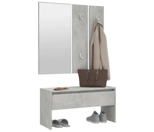 Gaiteņa Mēbeļu Komplekts, Betona Pelēks, Inženierijas Koks Vidaxl