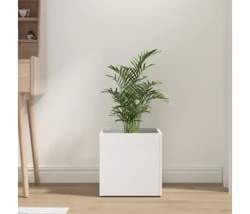 Taimekast, Kõrgläikega Valge, 40 X 40 X 40 cm Tehispuit