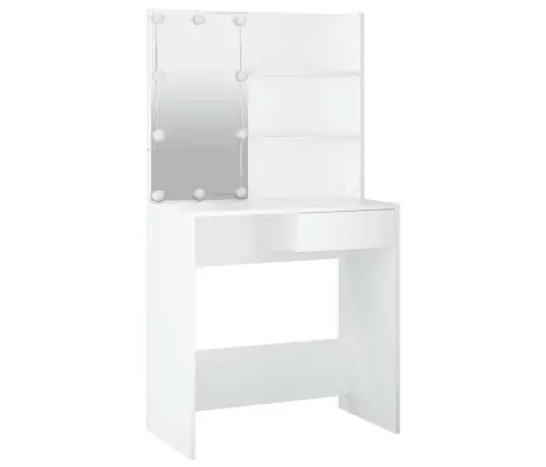 Spoguļgaldiņš Ar Led, Balts, 74,5X40X141 Cm Vidaxl