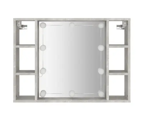 Spoguļskapītis Ar Led, Betona Pelēks, 76X15X55 Cm Vidaxl