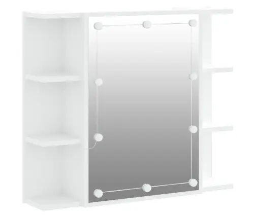 Veidrodinė Spintelė Su Led Apšvietimu, Balta, 70X16,5X60Cm