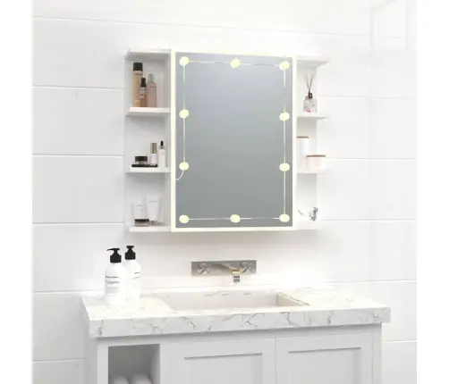 Veidrodinė Spintelė Su Led Apšvietimu, Balta, 70X16,5X60Cm