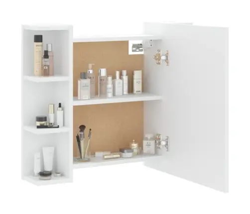 Veidrodinė Spintelė Su Led Apšvietimu, Balta, 70X16,5X60Cm