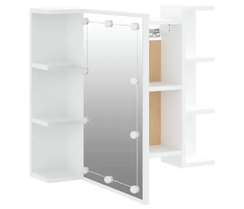 Veidrodinė Spintelė Su Led Apšvietimu, Balta, 70X16,5X60Cm