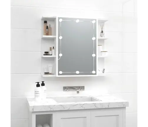 Veidrodinė Spintelė Su Led Apšvietimu, Balta, 70X16,5X60Cm