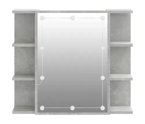 Spoguļskapītis Ar Led, Betona Pelēks, 70X16,5X60 Cm Vidaxl