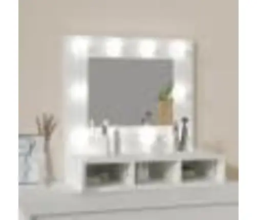 Spoguļskapītis Ar Led, Balts, 60X31,5X62 Cm Vidaxl