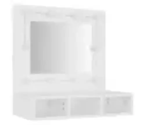 Spoguļskapītis Ar Led, Balts, 60X31,5X62 Cm Vidaxl