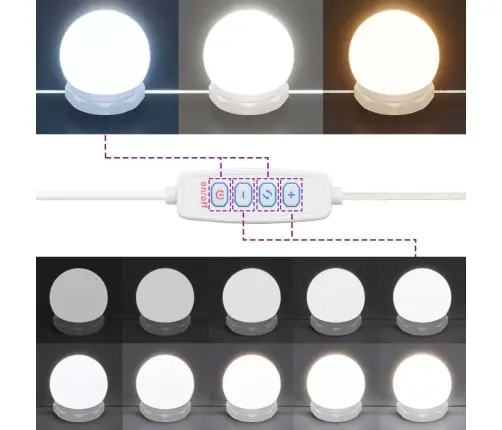 Spoguļskapītis Ar Led, Balts, 60X31,5X62 Cm Vidaxl