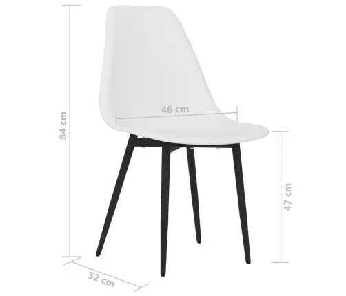 Virtuves Krēsli, 2 Gab., Balts Pp Vidaxl