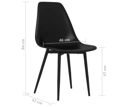 Söögitoolid 2 Tk, Must, Pp