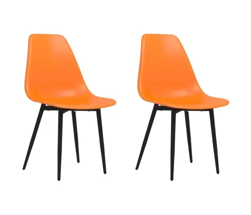 Valgomojo Kėdės, 2Vnt., Oranžinės Spalvos, Pp Valgomojo Kėdės, 2Vnt., Oranžinės Spalvos, Pp