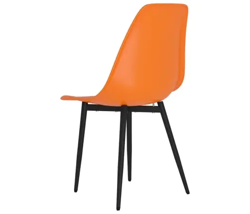 Valgomojo Kėdės, 2Vnt., Oranžinės Spalvos, Pp Valgomojo Kėdės, 2Vnt., Oranžinės Spalvos, Pp