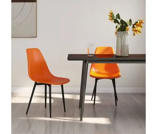 Valgomojo Kėdės, 2Vnt., Oranžinės Spalvos, Pp Valgomojo Kėdės, 2Vnt., Oranžinės Spalvos, Pp