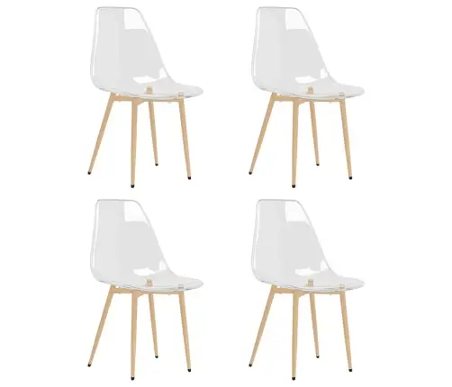 Virtuves Krēsli, 4 Gab., Caurspīdīgs Pet Vidaxl