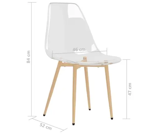 Virtuves Krēsli, 4 Gab., Caurspīdīgs Pet Vidaxl