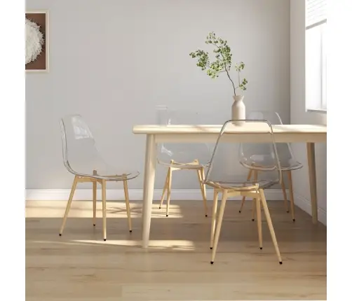 Virtuves Krēsli, 4 Gab., Caurspīdīgs Pet Vidaxl