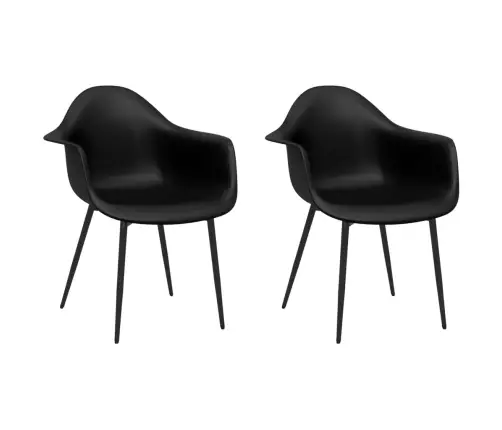 Virtuves Krēsli, 2 Gab., Melns Pp Vidaxl