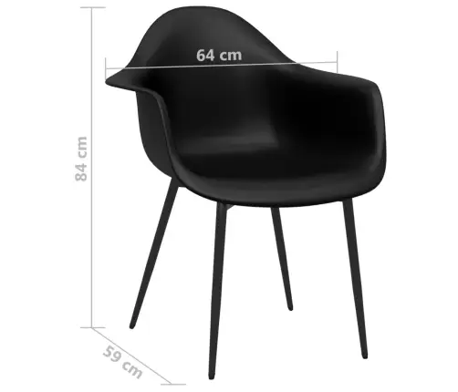 Virtuves Krēsli, 4 Gab., Melns Pp Vidaxl