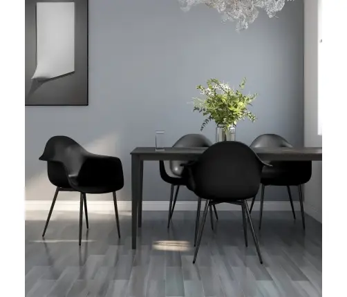 Virtuves Krēsli, 4 Gab., Melns Pp Vidaxl