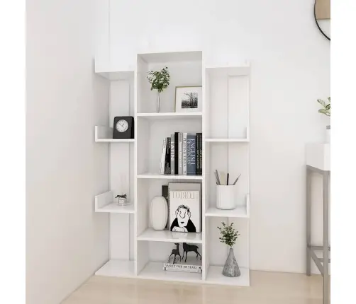 Spintelė Knygoms, Balta, 86X25,5X140cm Apdirbta Mediena