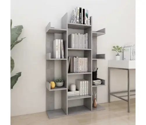 Grāmatu Plaukts, Betona Pelēks, 86X25,5X140Cm Inženierijas Koks Vidaxl