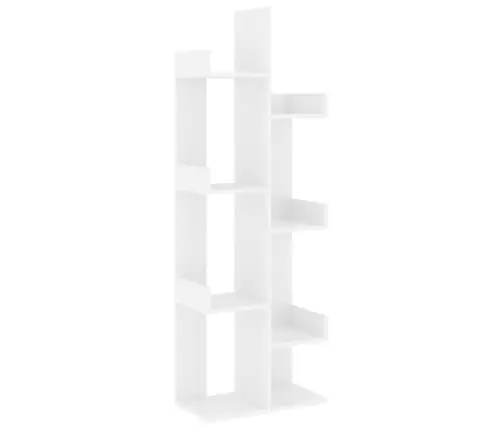 Raamaturiiul, Valge, 48 X 25,5 X 140 cm Tehispuit