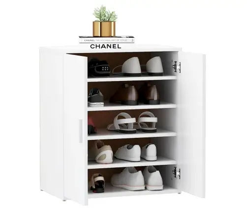 Apavu Plaukts, Balts, 60X35X70 Cm, Inženierijas Koks Vidaxl