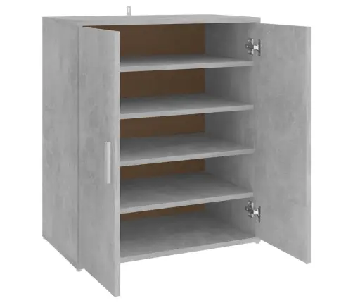 Apavu Plaukts, Betona Pelēks, 60X35X70 Cm, Inženierijas Koks Vidaxl