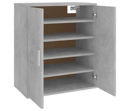 Apavu Plaukts, Betona Pelēks, 60X35X70 Cm, Inženierijas Koks Vidaxl