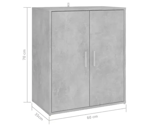 Apavu Plaukts, Betona Pelēks, 60X35X70 Cm, Inženierijas Koks Vidaxl